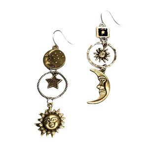 Sun & moon dangle earrings. NWOT